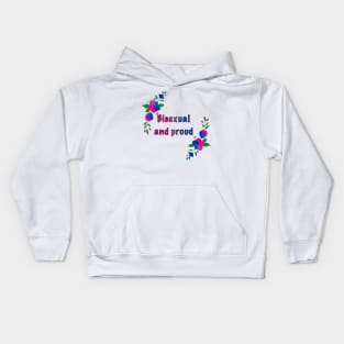 Bisexual and proud floral design Kids Hoodie